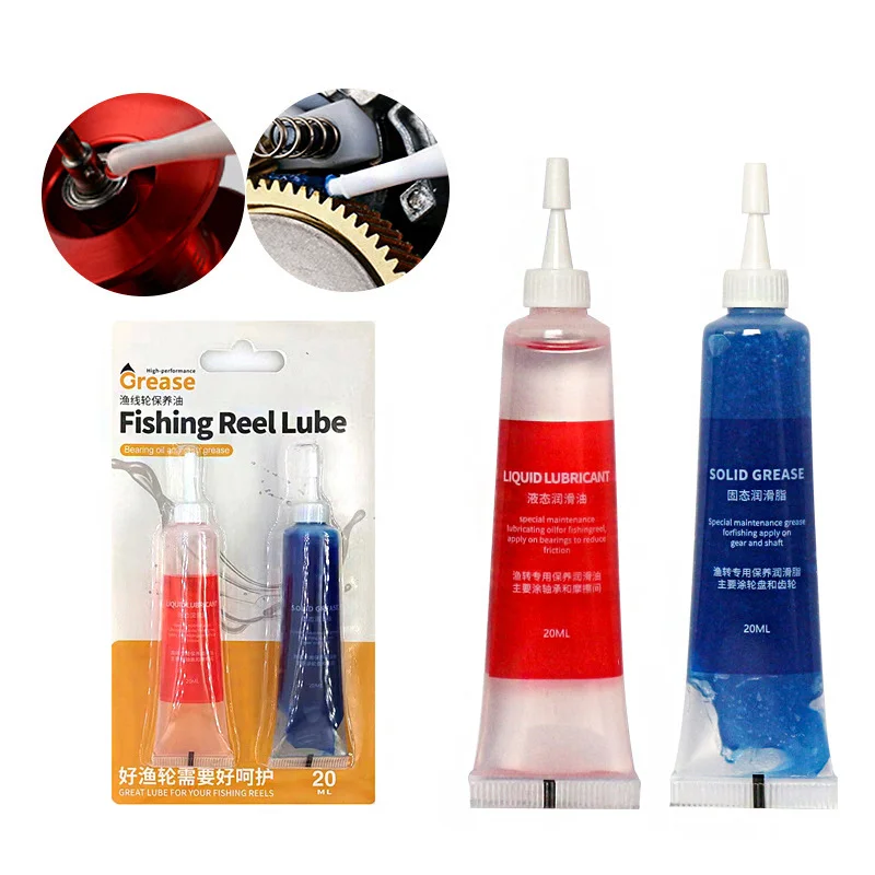 Fishing Reel Maintenance 20ml Oil and 20ml Grease Fishline Wheel