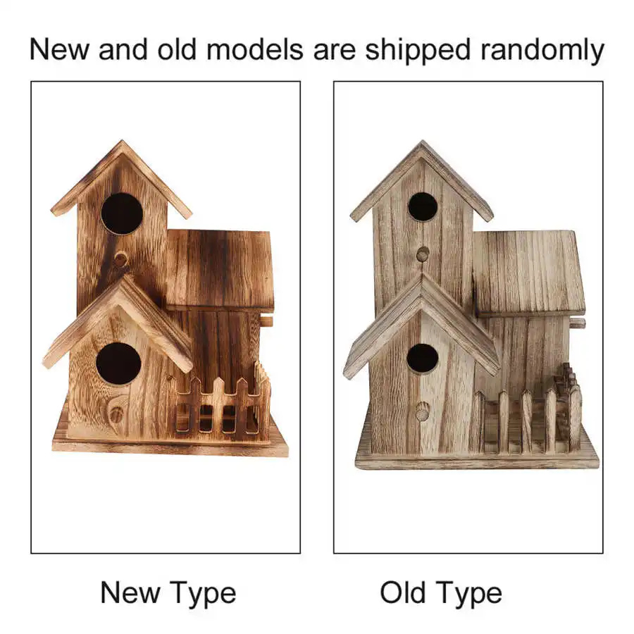 Wooden Bird Feeding Birdhouse Outdoor Garden Bird Nesting Box Pet Supplies Decoration Outdoor Carry Tool bird house bird feeder