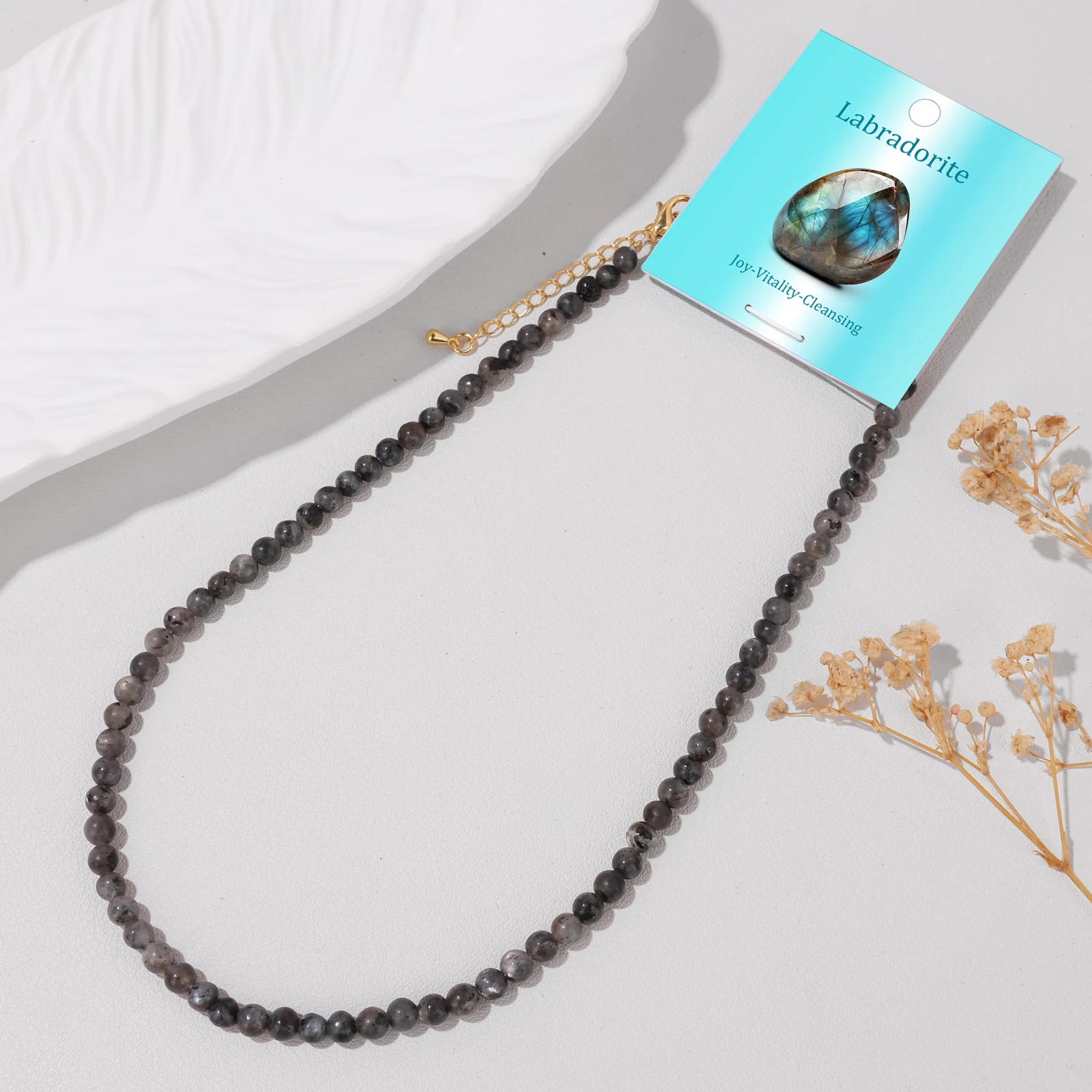 Mode Natürliche Amethyst Halsketten Für Frauen Stein 4mm Perlen Halskette Minimalistischen Lila Quarz Choker Schmuck Weiblich Männlich Geschenk – Detail 17