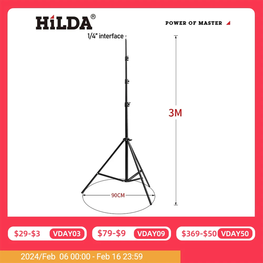 Treppiede Hilda Livello Laser Regolabile In Altezza Addensare Treppiede In Alluminio Per Treppiede Autolivellante 1.2M/1.5M/3M