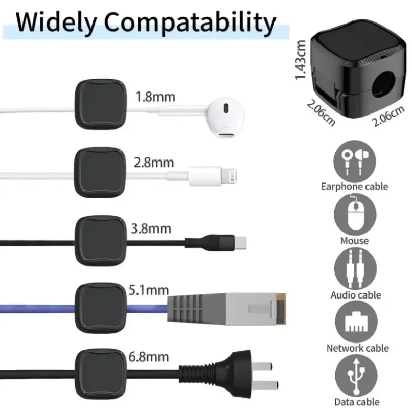 자석 케이블 정리 클립 5/10개 강력 자석 접착식 코드 홀더 USB 충전 데이터 케이블 가정 사무실 책상용