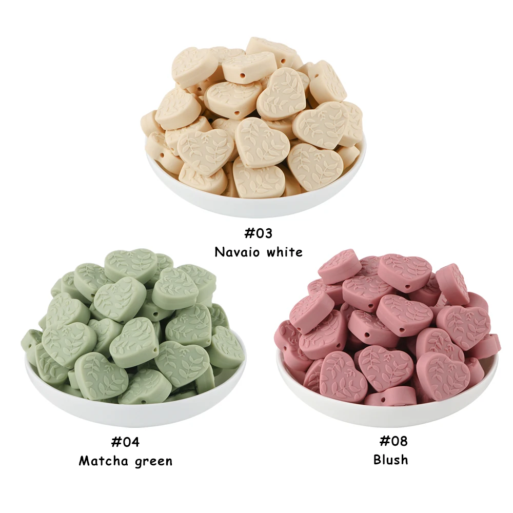 thumbnail image 1 of Kovict 10 piezas de cuentas focales de silicona con forma de amor para la dentición del bebé, joyería DIY, colgantes de grado alimenticio, regalo para enfermeras, juguetes de silicona para bebés, 1 of 5