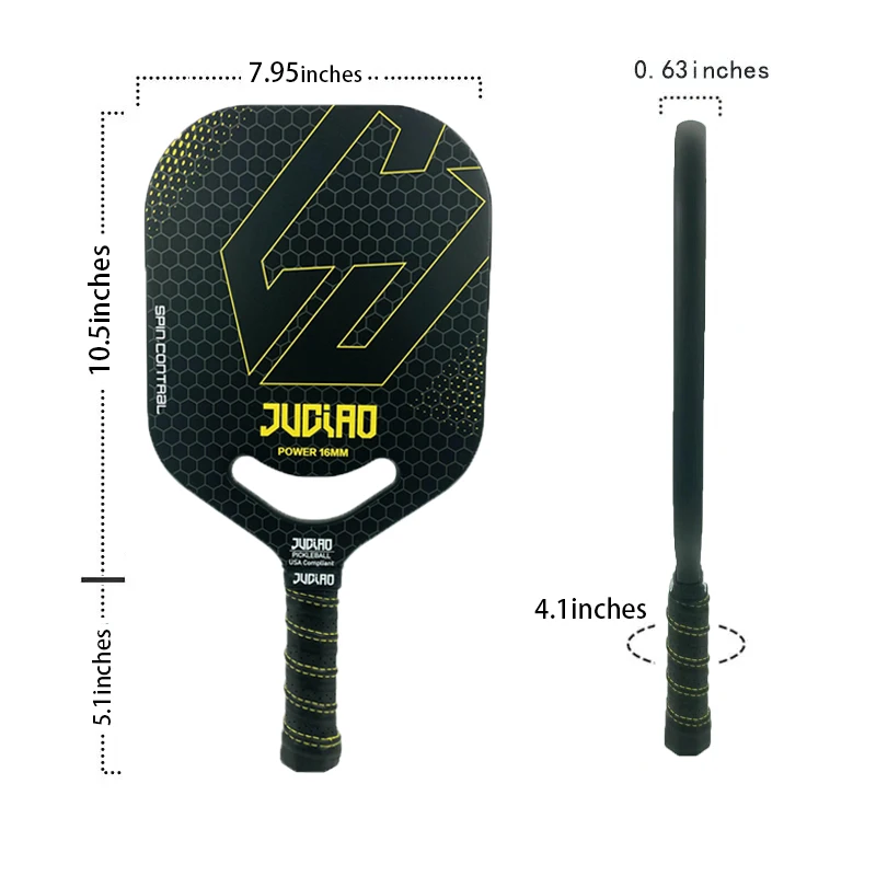 Thermoformed Pickleball Paddle Fiberglass Surface With High Grit & Spin Unibody Edgeless Design Pickleball Racket