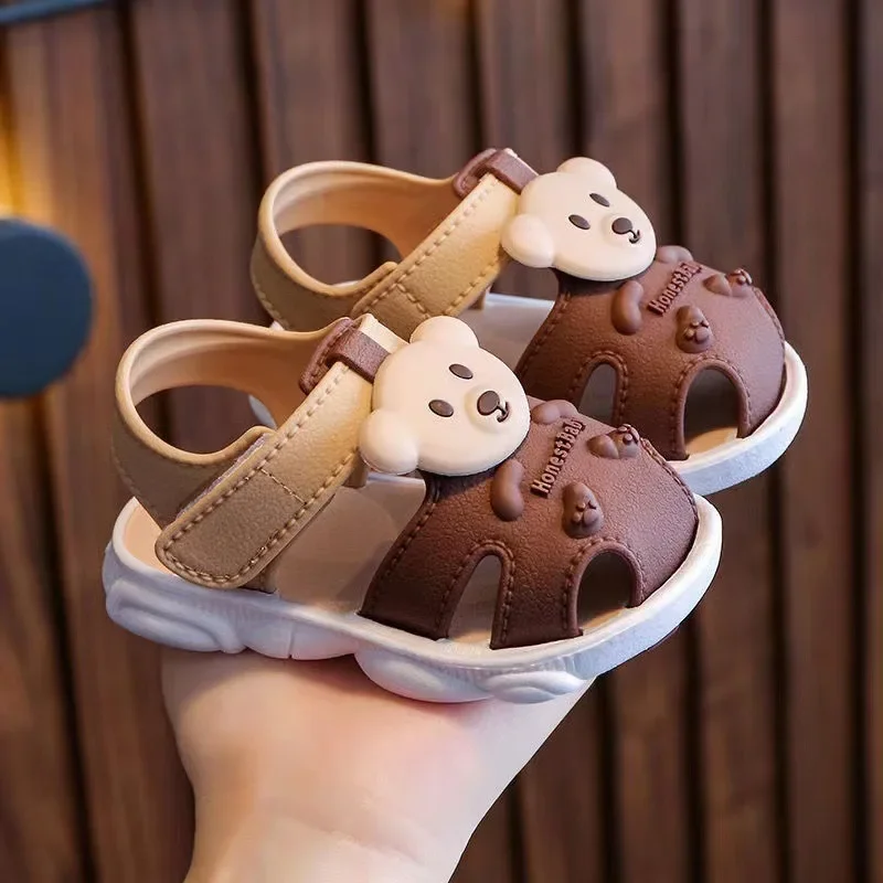 

Baby Sandals Summer Closed Toe Little Bear First Walkers Baby Boys Girls PVC Beach Shoes Newborn Soft Non-slip Garden Sandals