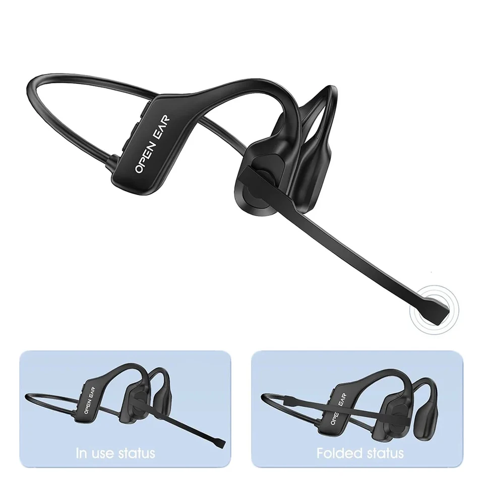 Bluetooth付きワイヤレススポーツヘッドセット,取り外し可能な