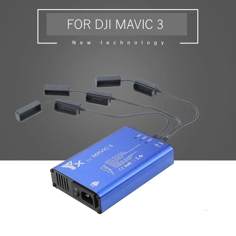 Drone Battery Charger 3-in-1 Aluminum Battery Charging Hub Charger for DJI Mavic 3 Smart Flight Battery Accessories