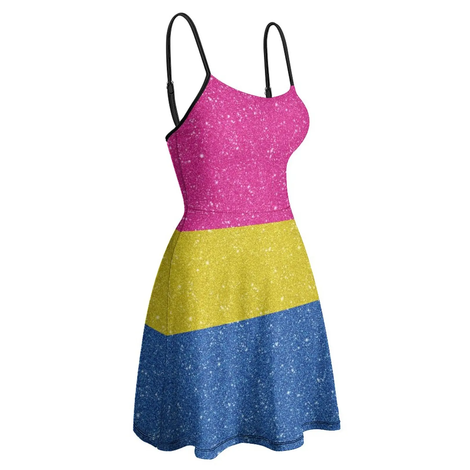 

Sexy Faux Glitter Pansexual Pride Flag Women's Sling Dress Humor Graphic Clubs Woman's Clothing Dresses Hot Sale