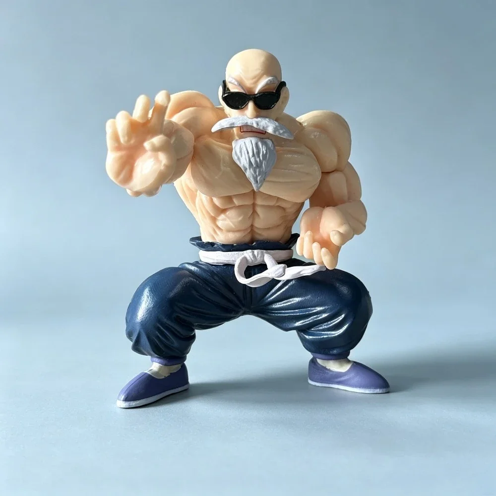 9 cm/3,54 Zoll Anime Dragon Ball Z Muscle Master Roshi Figur in Kampfpose, PVC, Tischdekoration, Sammlerstück, Modell, Spielzeug, Geschenk