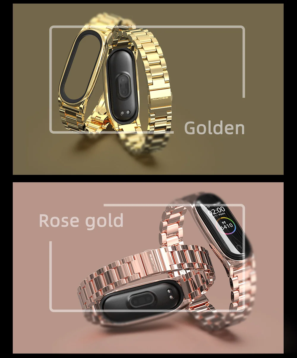 Strap For Xiaomi Mi Band 3 4 5 Wrist Metal Bracelet Screwless Stainless Steel MIband for Mi Band 4 3 5 Strap Wristbands Pulseira
