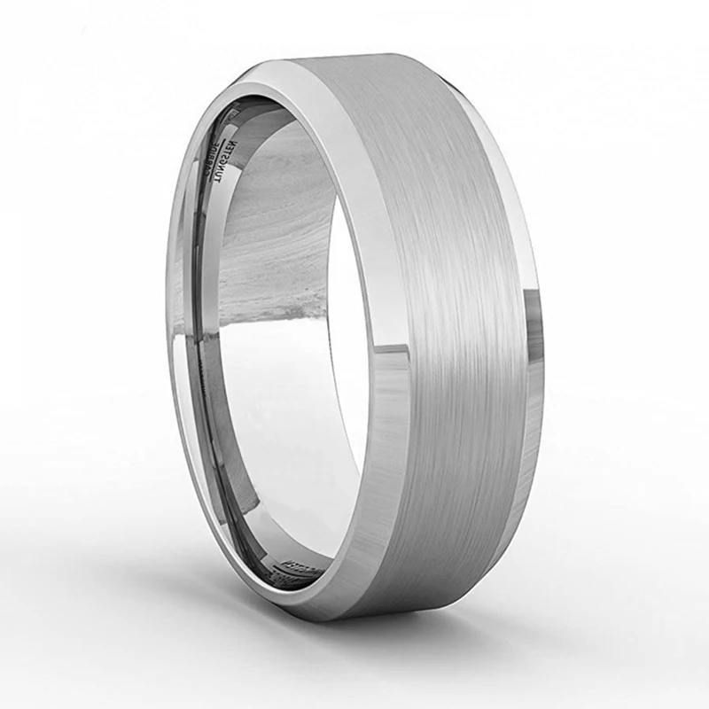Titanium Steel Rings US Size 8mm Bright Polish Black Color Titanium Ring For Men