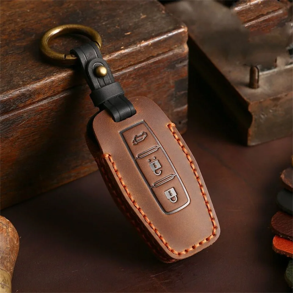 2/3/4 Bottons Leather Car Smart Key Remote Case Fob Shell Keychian for Mitsubishi Outlander Car Key Cover Accessories key case key case cover car key shell