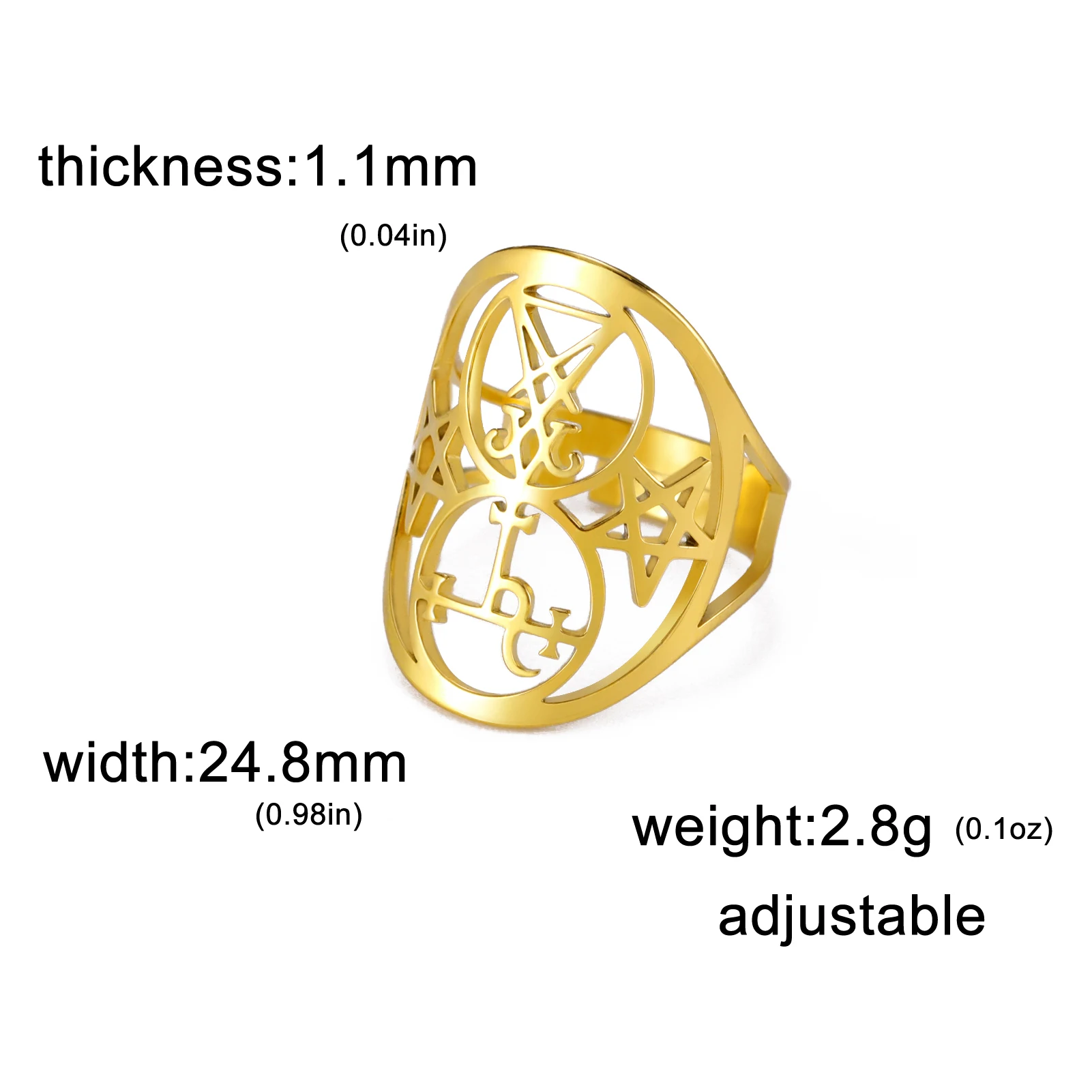 Enchanted Lilith Sigil Stainless Steel Protection Ring – Adjustable Unisex Amulet Jewelry Gifts Wholesale