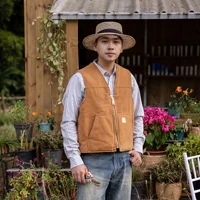 V26-0001 US Big Size Super Quality Multi Pockets Waistcoat Men's Cotton Canvas Fishing Vest 1