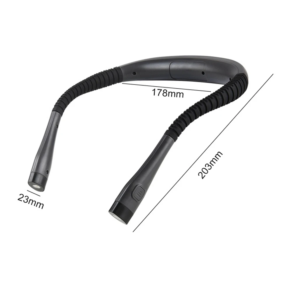 Neck Reading Light Novelty Flexible Handsfree Book Light Portable USB Rechargeable