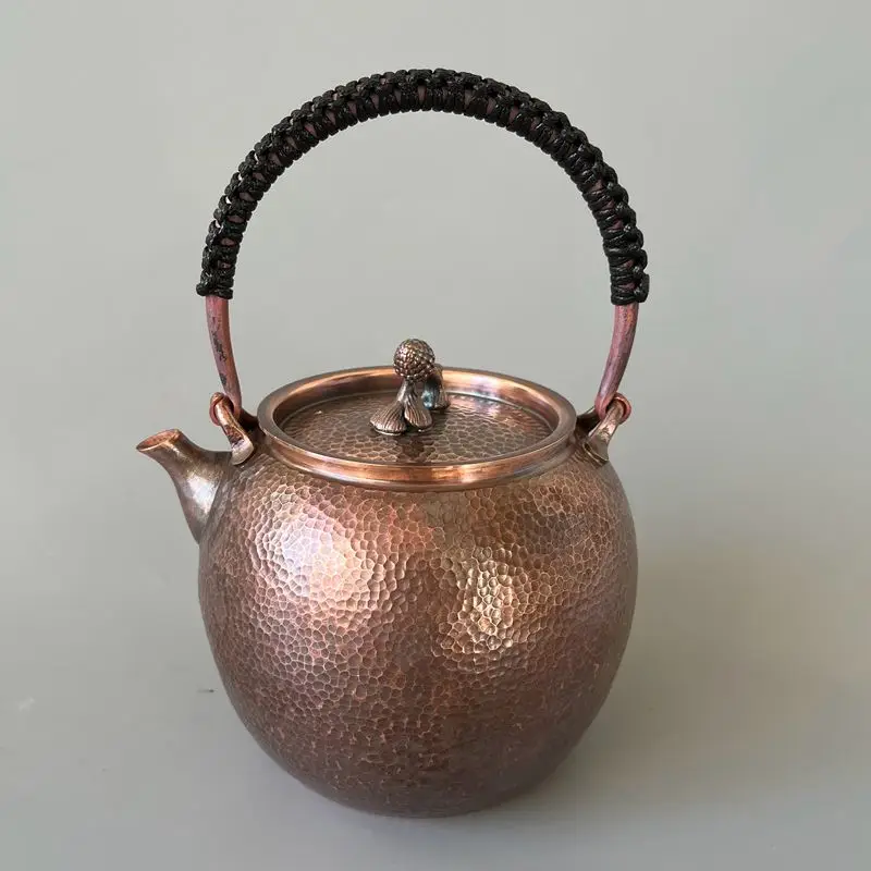 

Pure Copper Kettle Teapot Thick Handmade With Lid Handle Anti Hot Gift