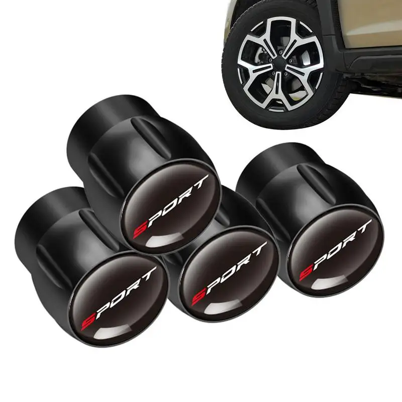 

Wheel Valve Covers 4Pcs Universal Sports Tire Pressure Caps With Sealing Gasket Leak-Proof Riding Accessories For Cars Bicycles