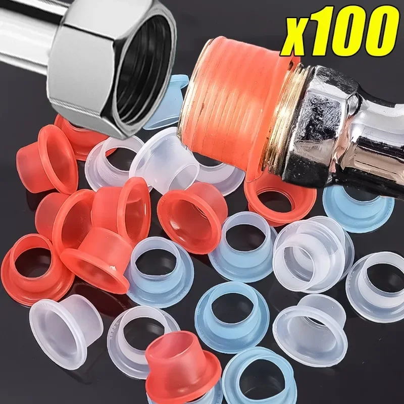 Sealing Gasket 100/10PC Faucet Leak-proof Rubber Pipe Hose Silicone Gasket Seal for Plumbing Plug