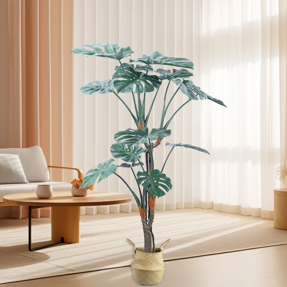 

Artificial Tree for Indoor Decor, Imitation Turtle Back Tree with Bamboo Leaves