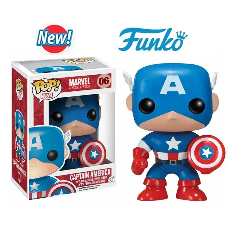 thumbnail image 5 of Figura de acción de vinilo Funko POP recién llegada, superhéroe Capitán América #06, modelo de colección, juguete de regalo, 5 of 5