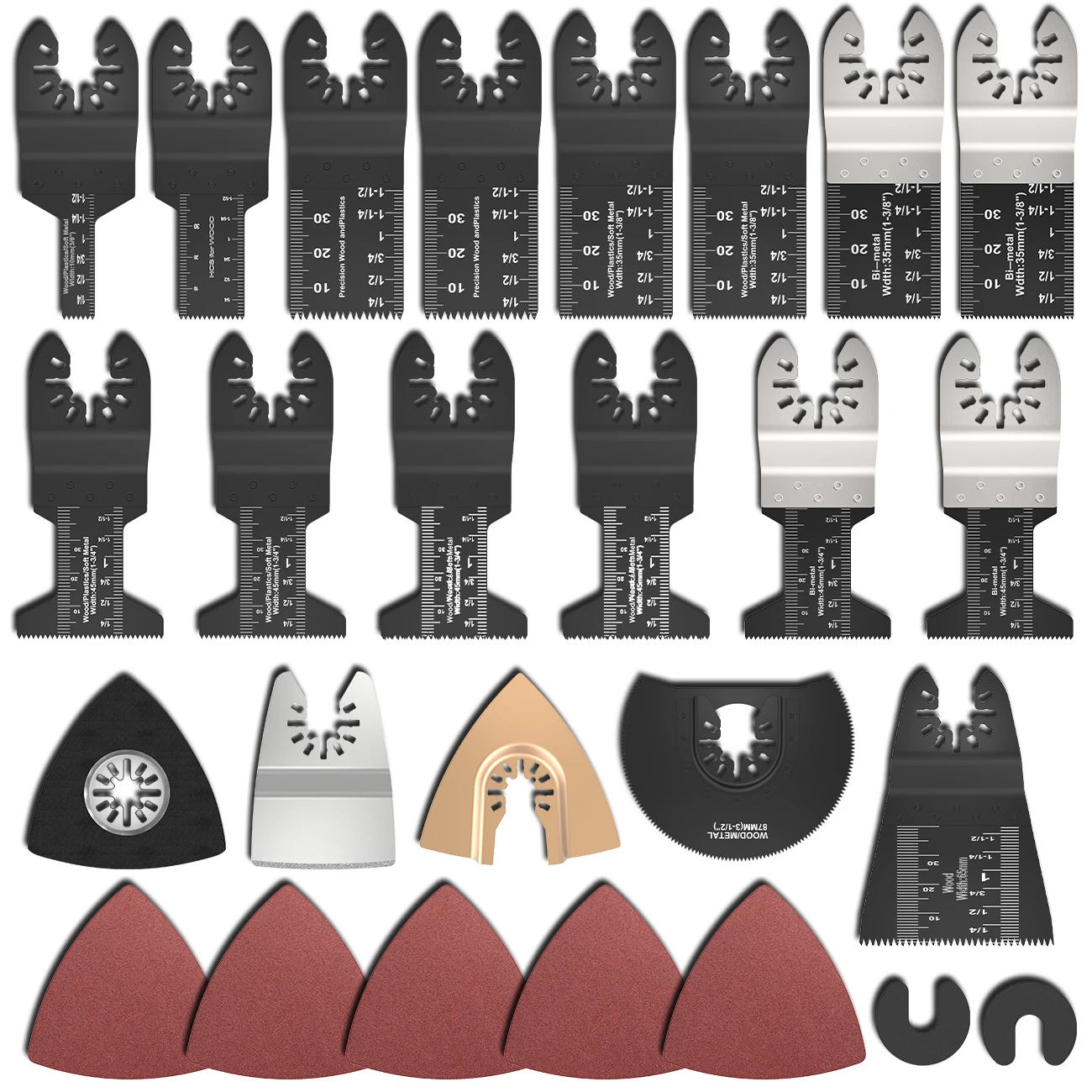 

26-Piece Oscillating Multi Tool Accessories Kit, Wood Metal Oscillating Saw Blades, Mix Multitool Blades Set for Cutting,