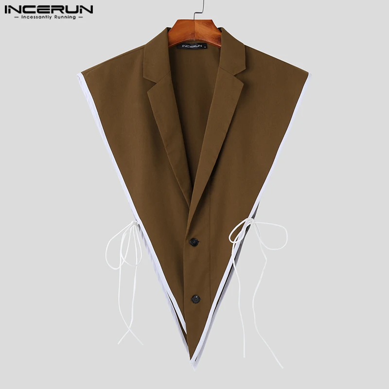 INCERUN Tops 2023 American Style New Men's Side Hollowed Pointing Hem Design Tank Tops Casual Party Solid All-match Vests S-5XL