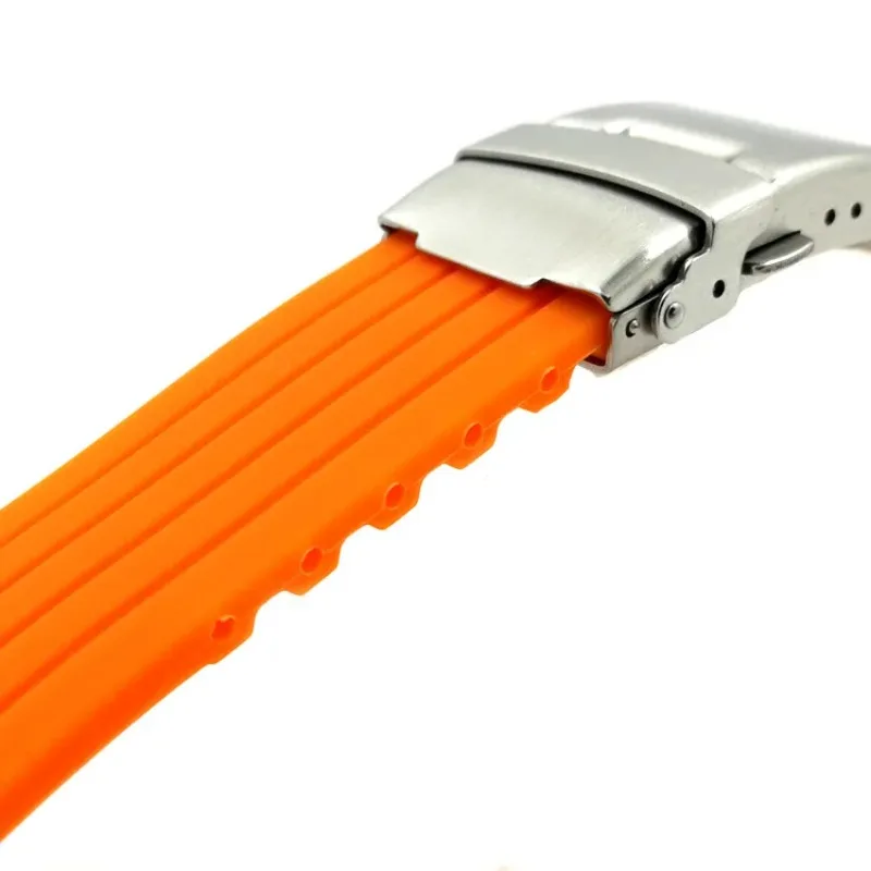 Premium Rubber Silicone Sport Strap - Quick Release Adjustable Watchband Bracelet