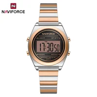 NAVIFORCE NF5066 Luxury Women‘s Digital Watches Stainless Steel Strap Date Display Hardened Glass Movement Lady Watch