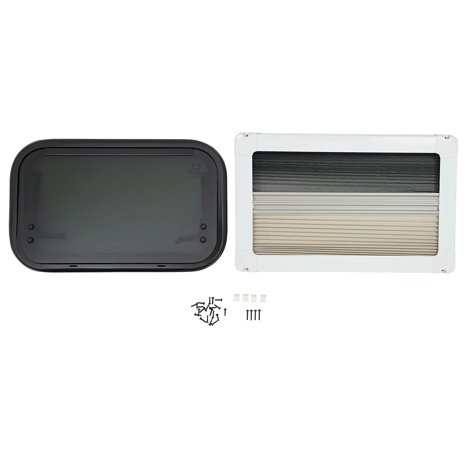 500 x 300 mm RV-Aussteckfenster mit abgerundeten Ecken und geraden Ecken aus gehärtetem Glas für Wohnmobile, Wohnwagen, Wohnmobile, mit Bildschirm – Detail 25