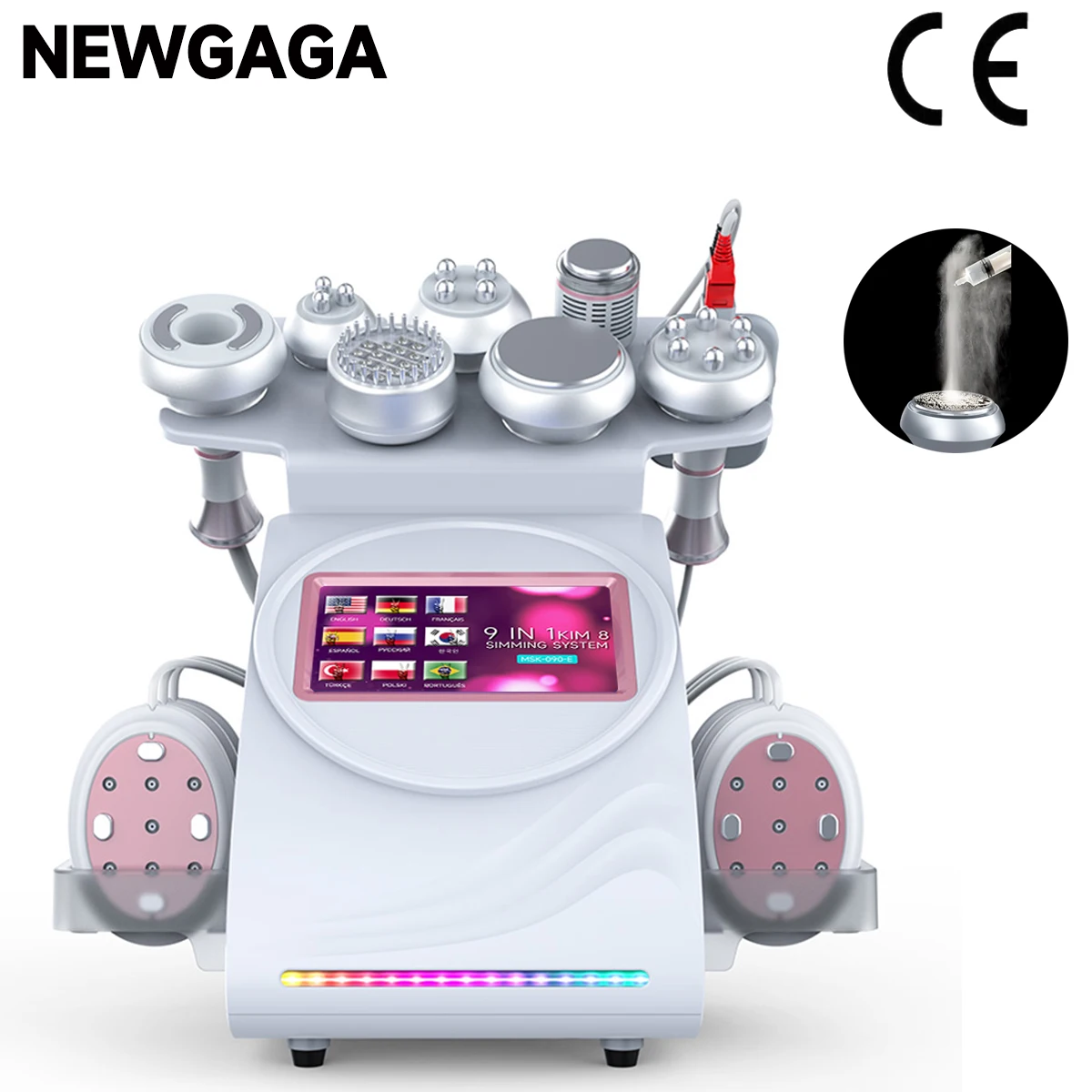

NEWGAGA 9 in 1 80K Cavitation Vacuum Body Slimming Massage Radio Frequency Explosive Beauty Machine Face Skin Lifting Device