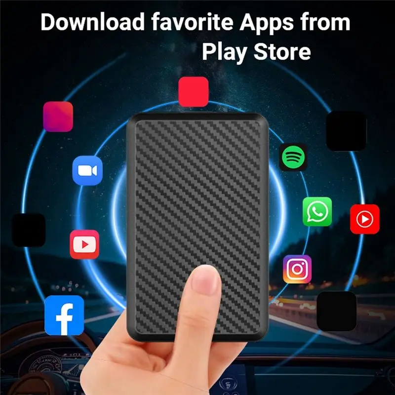 안드로이드14 무선 카플레이 카플레이 AI 박스 4코어 4GB 램+64GB 롬 플러그 앤 플레이 안정적인 전송 차량용 무선 어댑터