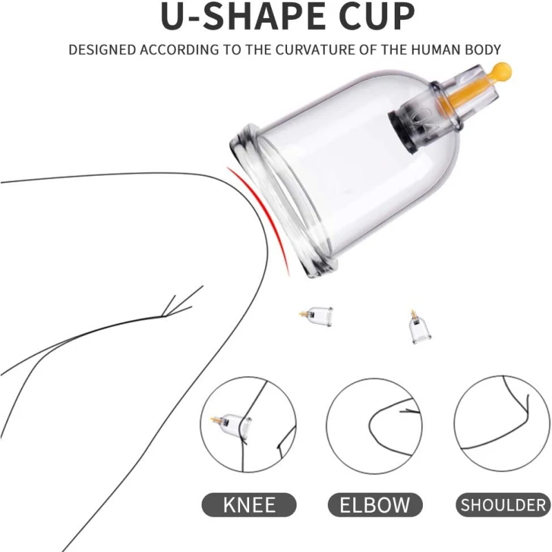 24 Pieces Vacuum Cupping Cup Body Massager Suction Cups Set Plastic Vacuum Cupping Pump Therapy Cans for Massage Health Care 4