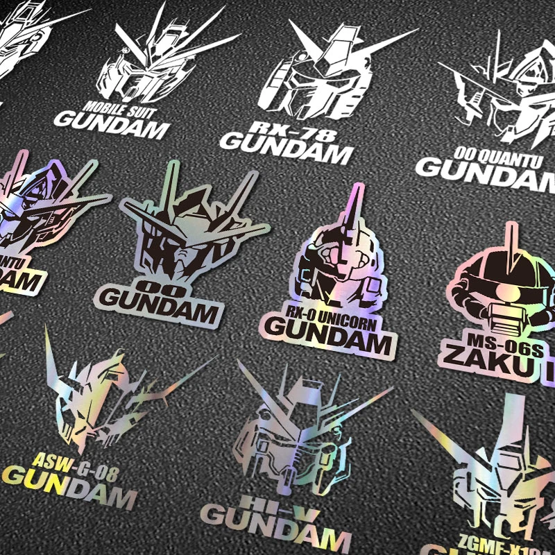anime Gundam decorative wall stickers twodimensional laser stickers