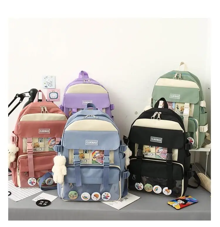 

Комплект из рюкзака и чехла для карандашей для девочек-подростков, комплект из 4 тканевых сумочек и кошельков для учеников