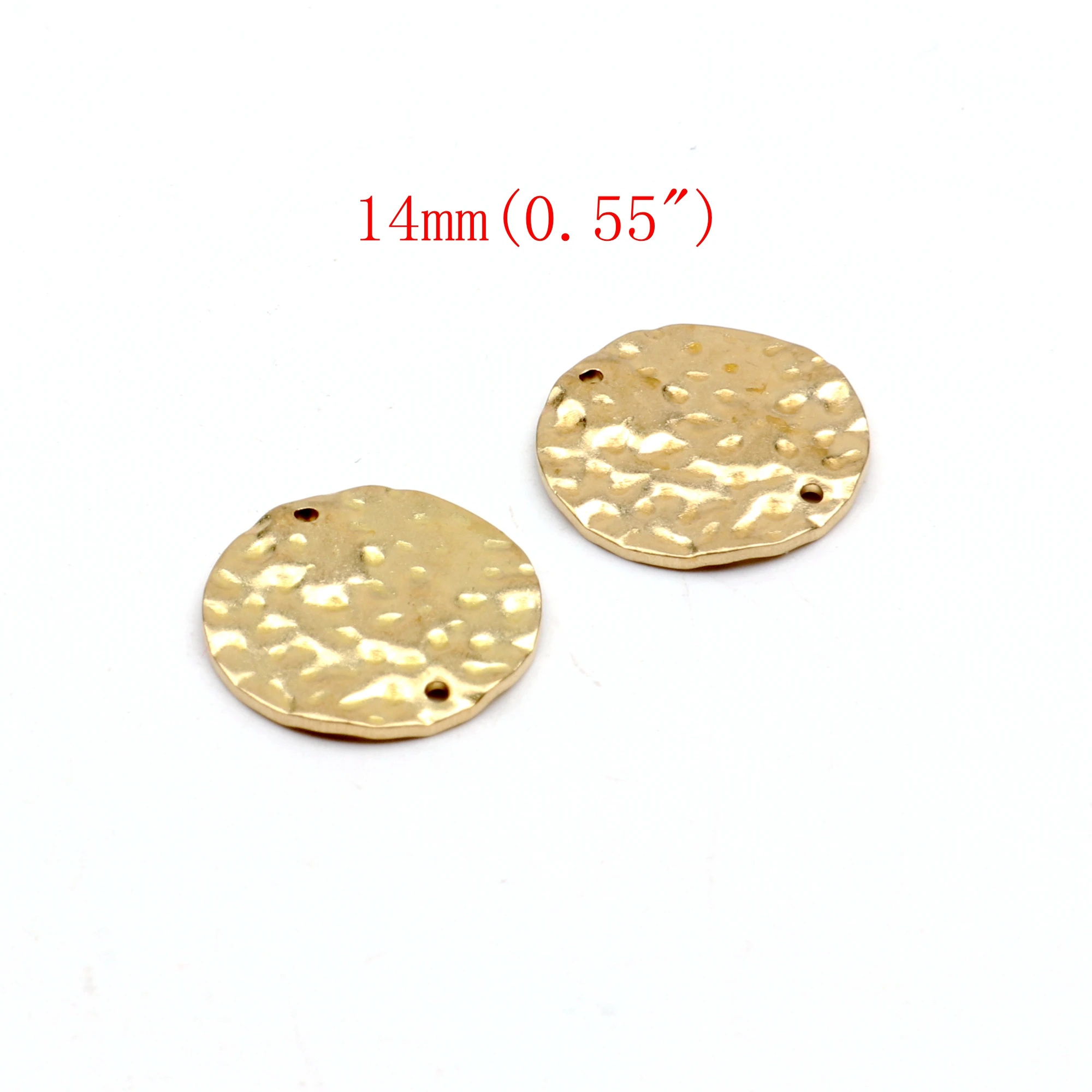Gehämmerte Messing-Charms, Münzförmiger Verbinder, Zubehör für DIY-Ohrringe, Halskette, Armband, DIY-Herstellung, Schmuckzubehör – Detail 20