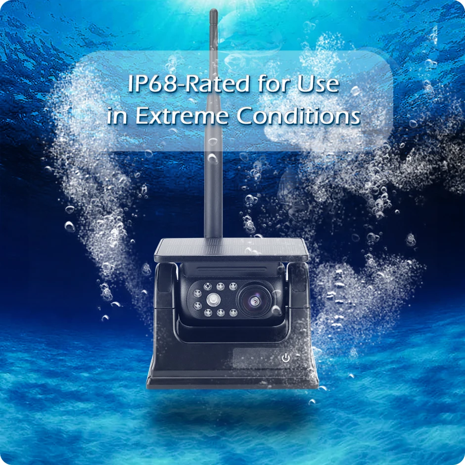 GreenYi 자기 태양열 무선 WiFi 후면보기 백업 카메라 앱 자기 기본 태양 광 발전 및 RV 자동차 DX908 용 내장 배터리