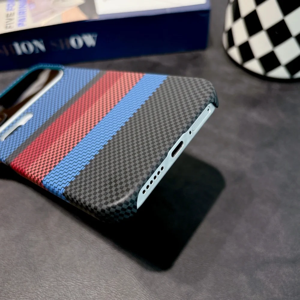 Frosted Carbon Fiber Texture Magnetic Phone Case with Kevlar Cover