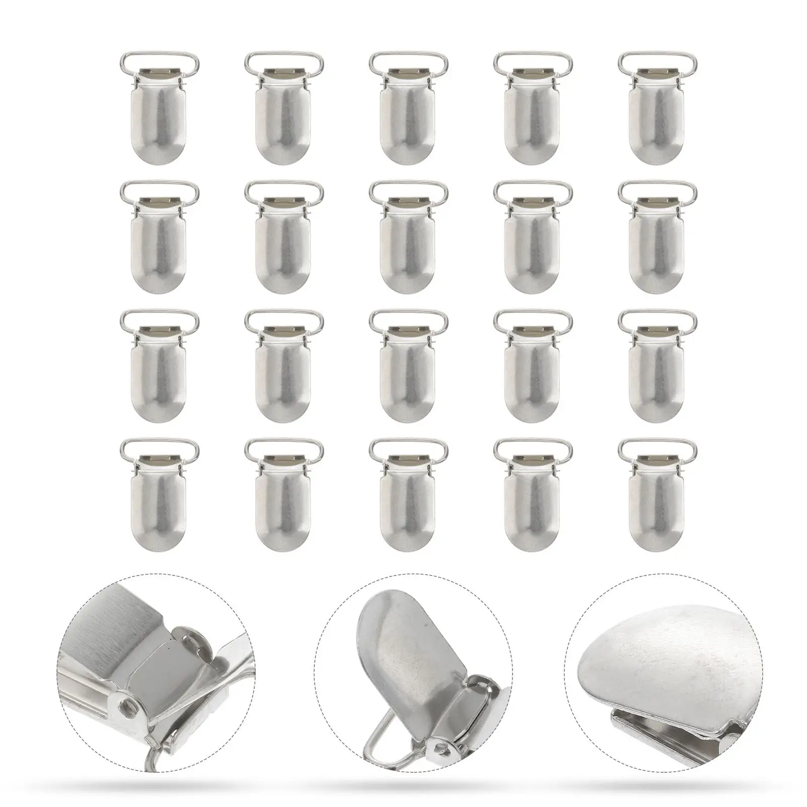 20pcs Pacifier Suspender Clips With Strap Hooks Hanging Neck Adjustable Pants Suspenders Braces Clips Strap Dress Pants 20mm