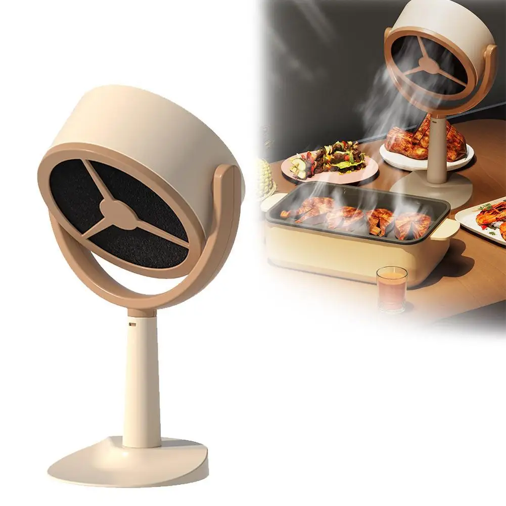 Desktop Portable Range Hood BBQ Exhaust Extractor 5V 8W 3000mAh with 10 Filter Sponges Adjustable Angle for Indoor Hot Pot BBQ