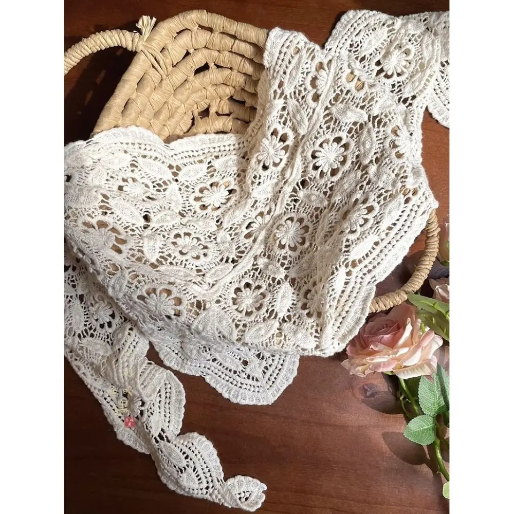 Crochet lace wrap mini skirt detail