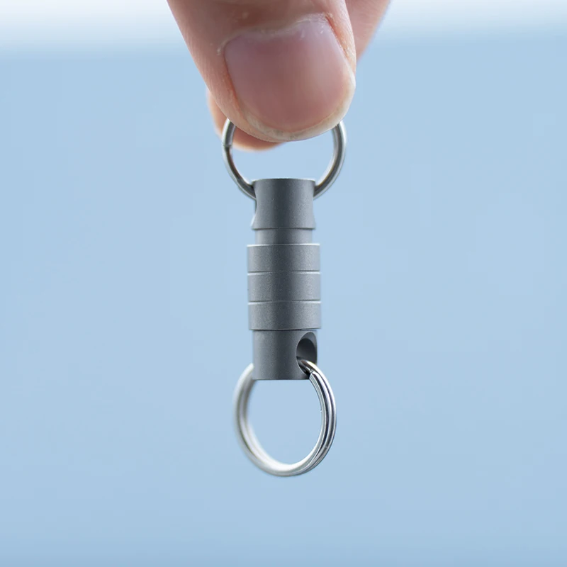 MINI Titanium Alloy Rotating Ring Buckle Keychain Waist Belt Buckle Spring Locking Keyring Outdoor Tool EDC Tool