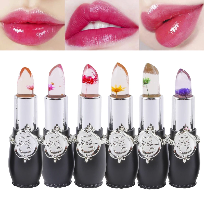 Flower Jelly Lipstick Temperature Change Moisturizer Flowers Lip Stick Long Lasting Lip Balm Magic Color Changing Gloss Sets