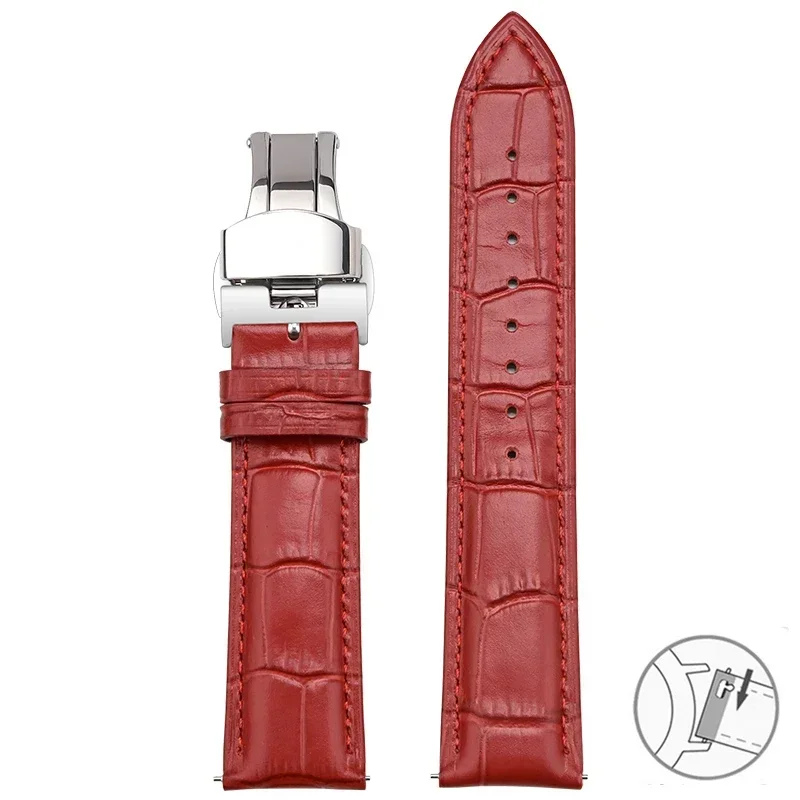 Cowhide Genuine Leather Quick Release Universal Watch Strap, Various Sizes Available