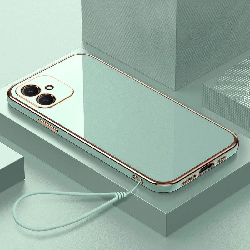 Luxury Square Plating Shockproof Phone Case for Samsung Galaxy Models