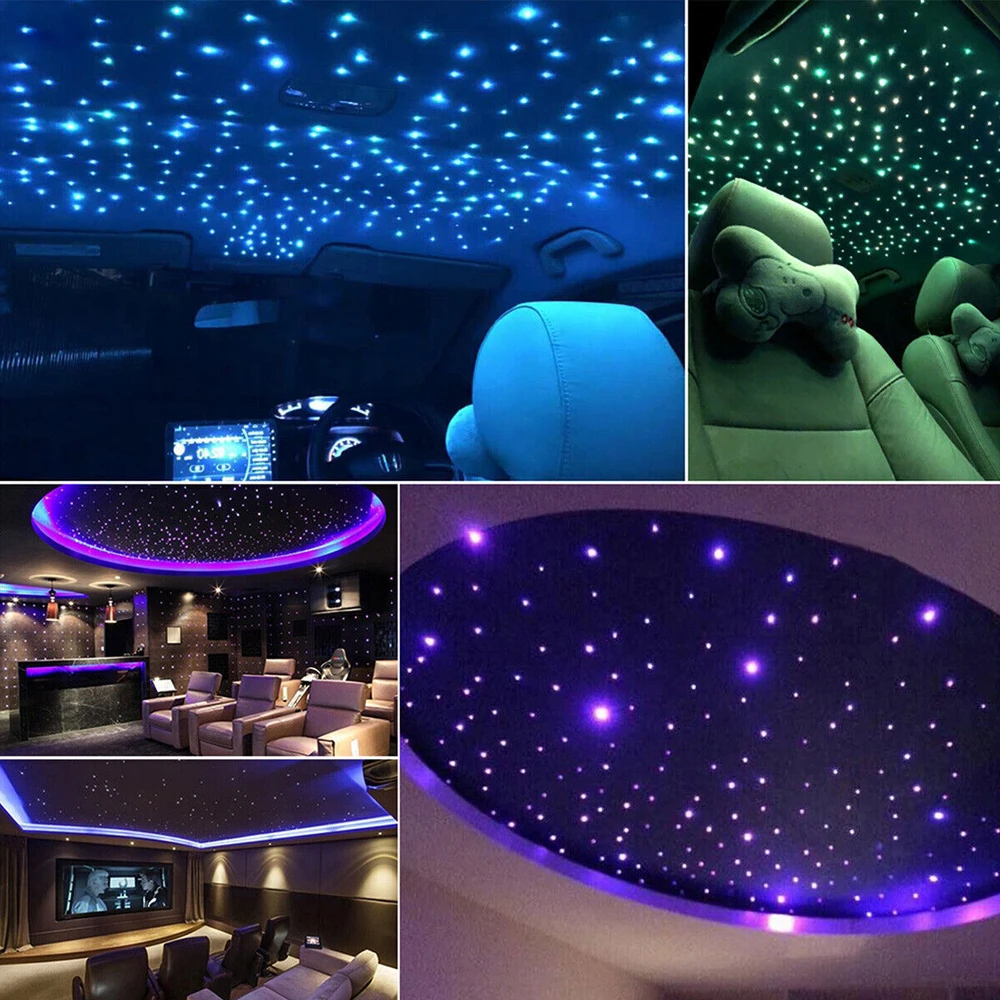 32W RGBW Twinkle Fiber Optic Star Ceiling Lights Kit Car Roof Star Light Bluetooth APP Music Control Car Starry Sky Ceiling Lamp