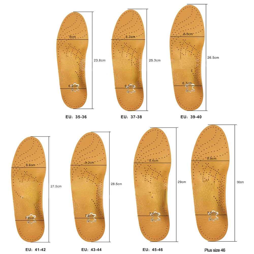 Shoes Sole Leather Orthotic Insoles for Men Flat Feet Arch Support Orthopedic Shoes Sole Insoles for Feet Men Women Corrected