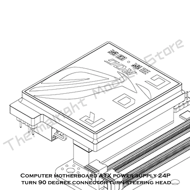 Power Supply 24pin-90 Degree Turning Head Management Bela Fiação Artefato Argb Design Personalizado pc - Imagem 6
