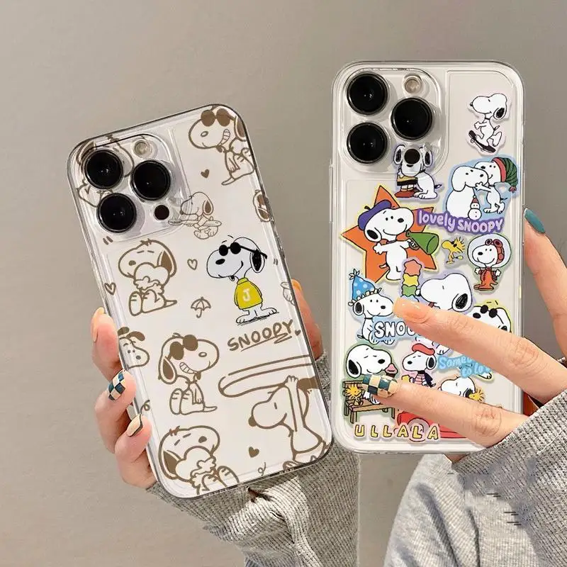 Cute Snoopy Phone Case For iPhone 16e 11 12 13 14 15 16 Pro