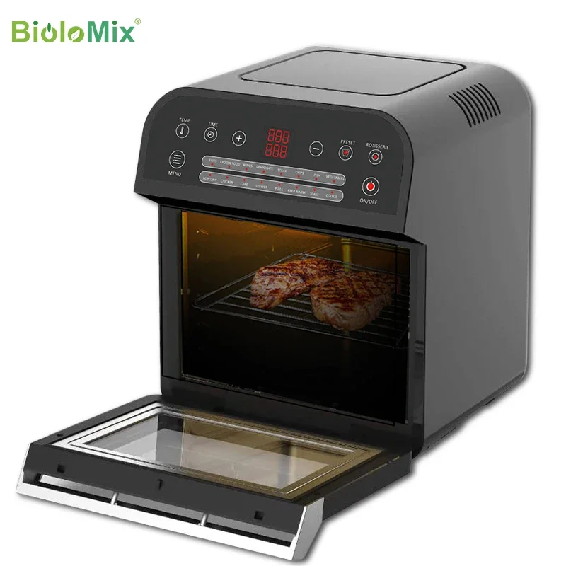 BioloMix Stainless Steel Dual Heating Air Fryer Oven Oil Free, Toaster  Rotisserie and Dehydrator, 11 in 1, 15 L, 1700 W