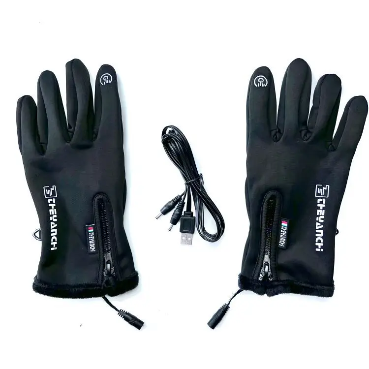 USB electric heating fishing gloves 5 finger full heat takeout dispatcher winter cycling hunting warm gloves bare finger touch