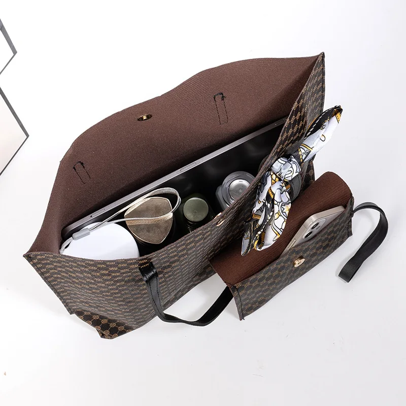 new women's bag simple solid color silk scarf Tote underarm bag versatile large capacity son and mother bag single shoulder bag